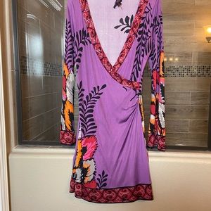 Hale Bob 100% Purple Silk Dress